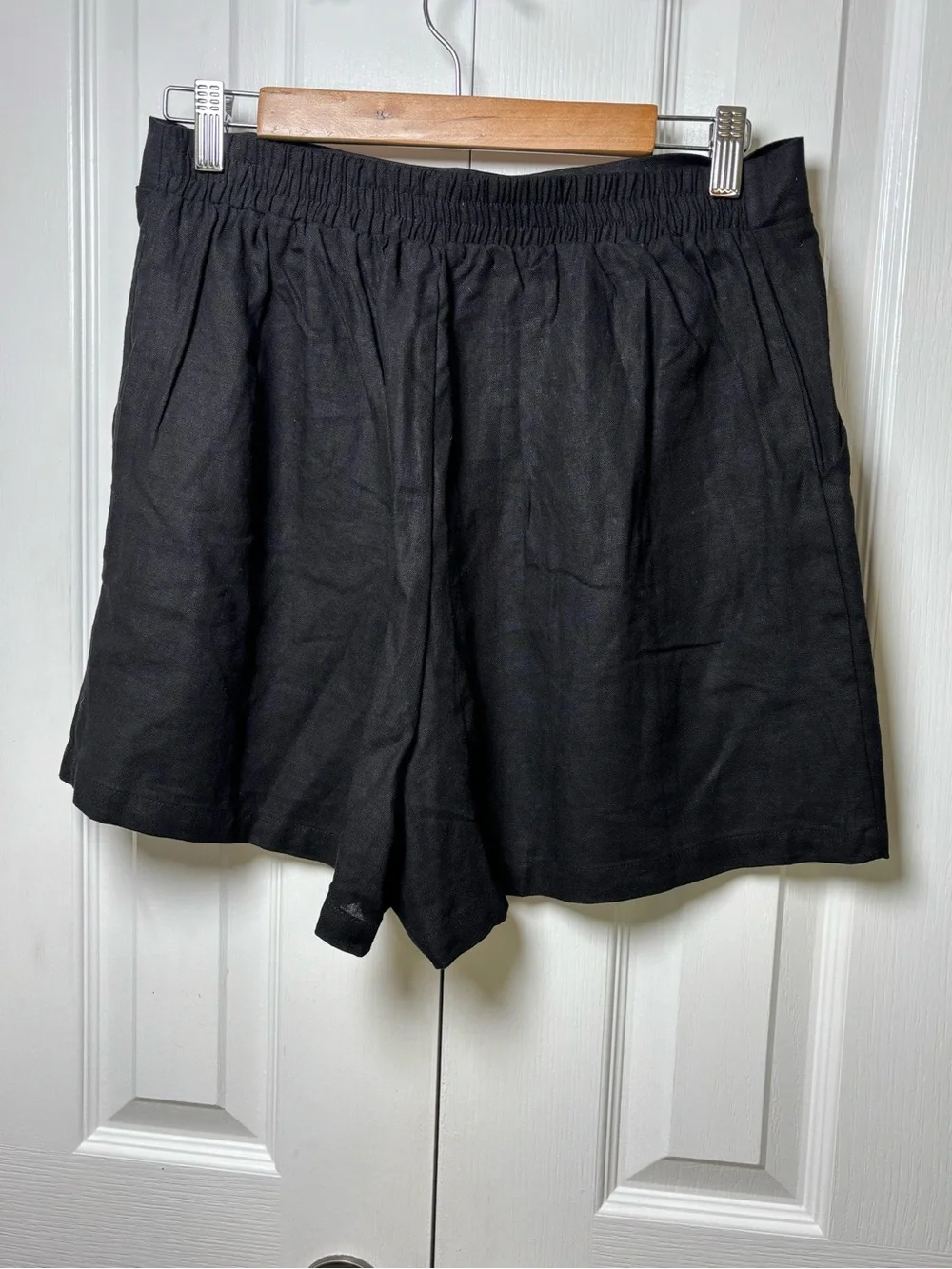 Copper Key Black High-Waist Linen-Blend Casual Shorts Size Large - Picture 3 of 9